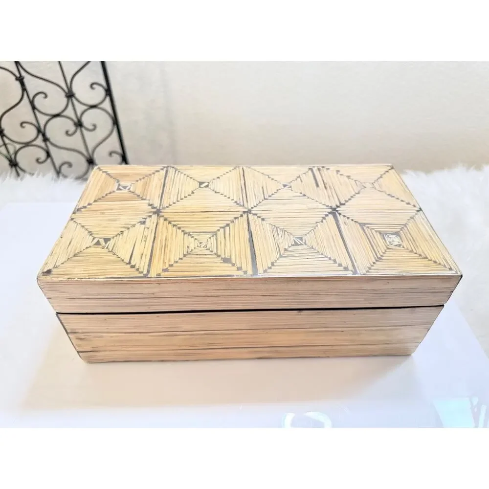 Bamboo Wooden Storage Box Decorative Bamboo Keepsake Box 11